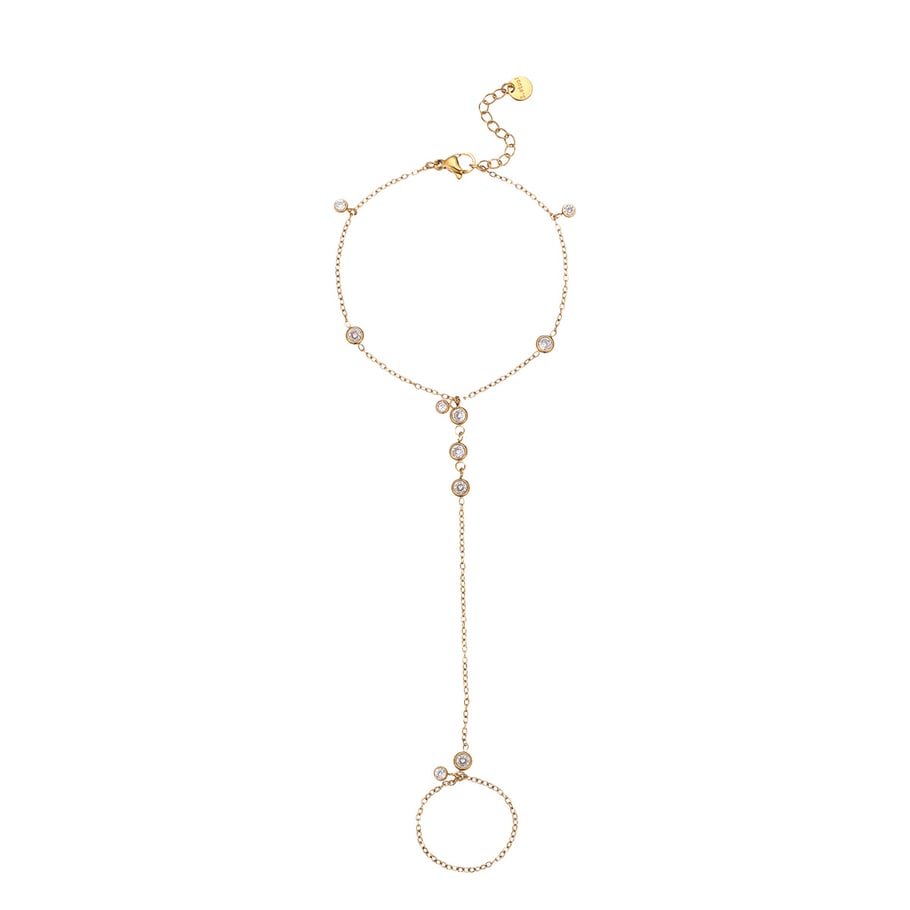 1 Paar einfache Serie elegante Kette Edelstahl Gold Farbe Damen Kettenarmbänder Bild5