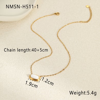 1 Paar Damen-Halsketten mit Anhänger aus Edelstahl der Simple Series für den täglichen Gebrauch mit geometrischem Muster h5 