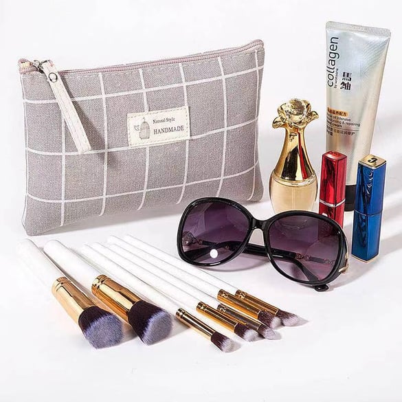 Trousse de maquillage en toile légère et simple pour femme 2