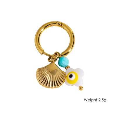1 Stück Ocean Series Seestern Goldfarbene Edelstahl-Anhängerohrringe h5 