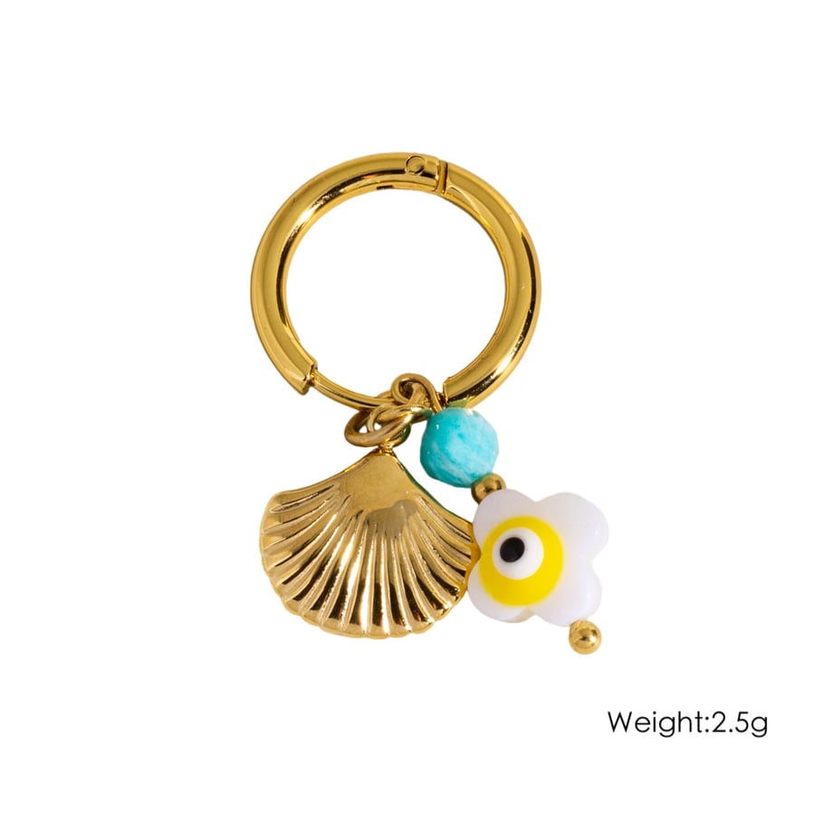 1 Stück Ocean Series Seestern Goldfarbene Edelstahl-Anhängerohrringe 