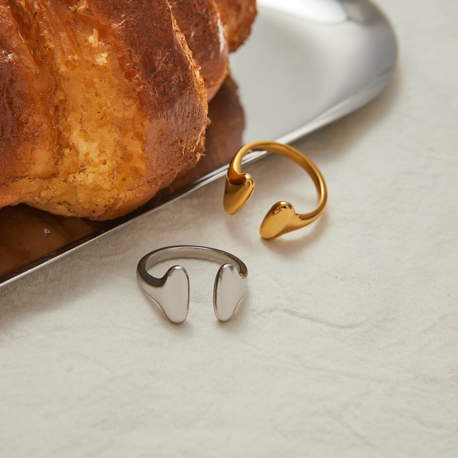 Stainless Steel Gold Color Minimalist Rings h5Picture5