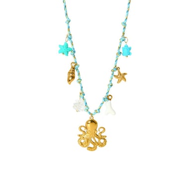 1 Paar Halsketten mit Anhänger „Romantic Series Vacation Turtle“ aus Edelstahl in Goldfarbe für Damen h5 Bild5