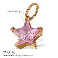 PJ464PKG Pink Zirconium Gold Pendant Picture16