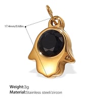 PJ559BKG Black Zirconium Gold Pendant Picture13