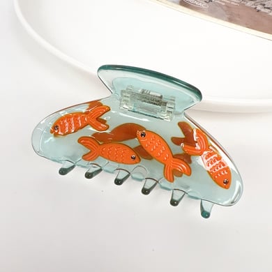 Pinces à cheveux mignonnes en acétate pour femmes, mini-poissons h5 