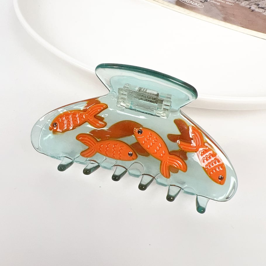 Pinces à cheveux mignonnes en acétate pour femmes, mini-poissons 