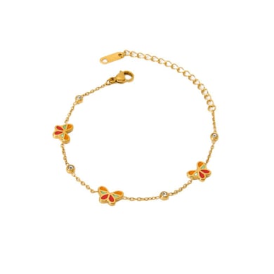 Bracelets tendance en acier inoxydable pour femme avec papillons colorés h5 Image5