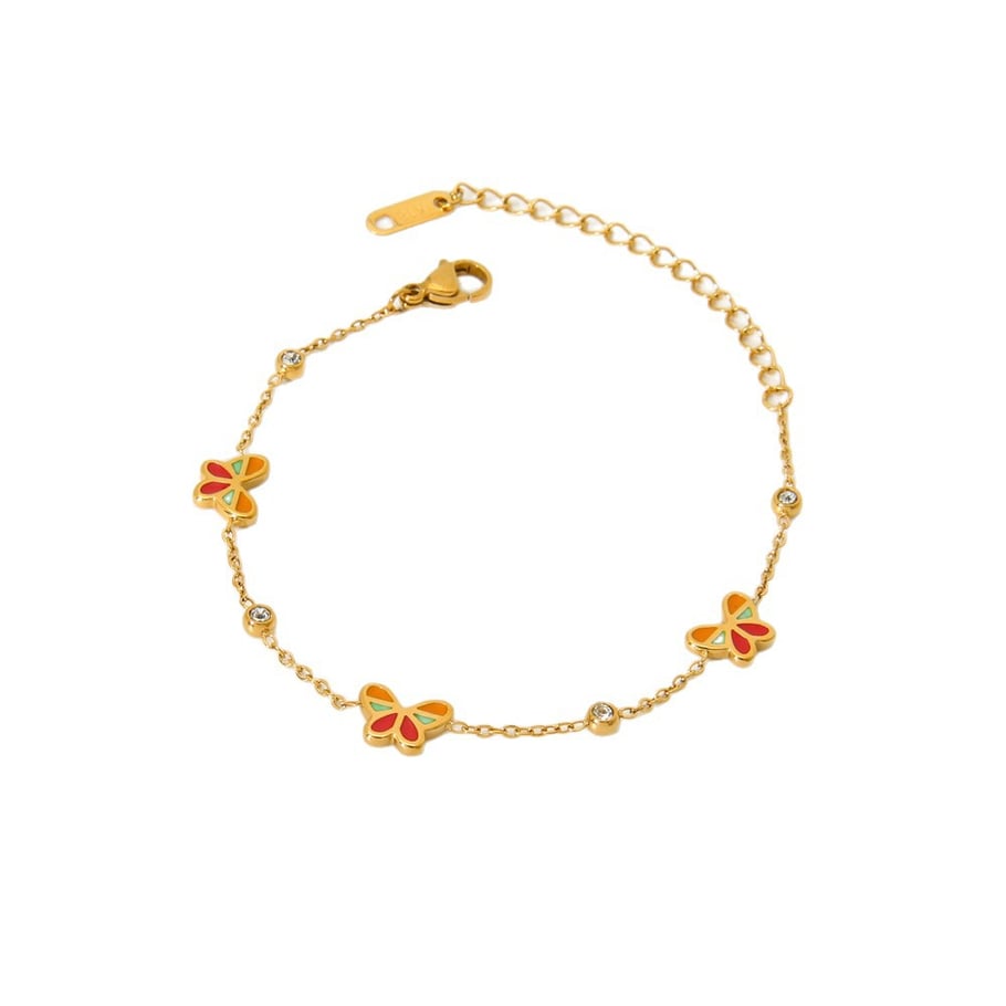 Bracelets tendance en acier inoxydable pour femme avec papillons colorés Image5