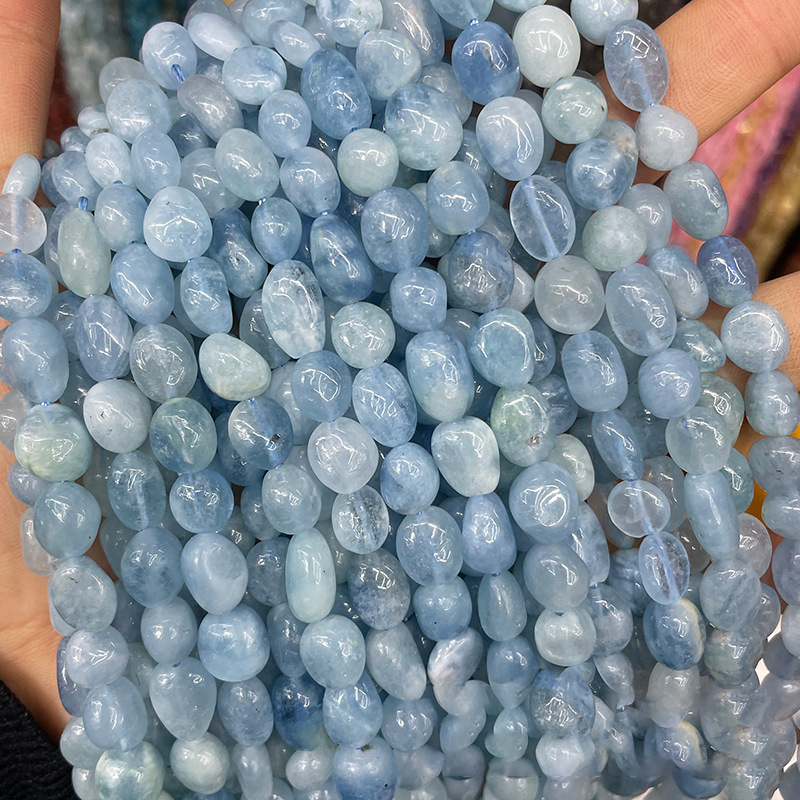 1 Strang Aquamarin Lässige Form Naturstein Schmuckperlen Bild4