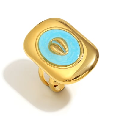 Anillos de acero inoxidable para mujer de la serie Ocean de estilo retro de lujo h5 