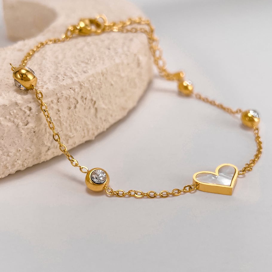 Herz Edelstahl Gold Farbe Shell Charm Armbänder Bild3