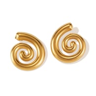 GE969-Pendientes de acero dorado 