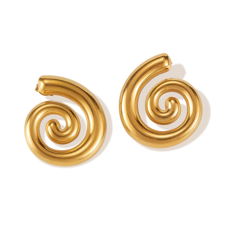 1 par de aretes de botón de acero inoxidable dorados con diseño de tortuga de la serie Simple Daily para mujer 