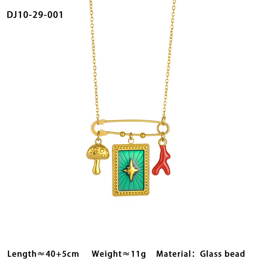 Charming Polychrome Stainless Steel Gold Color Women's Pendant Necklaces Picture2