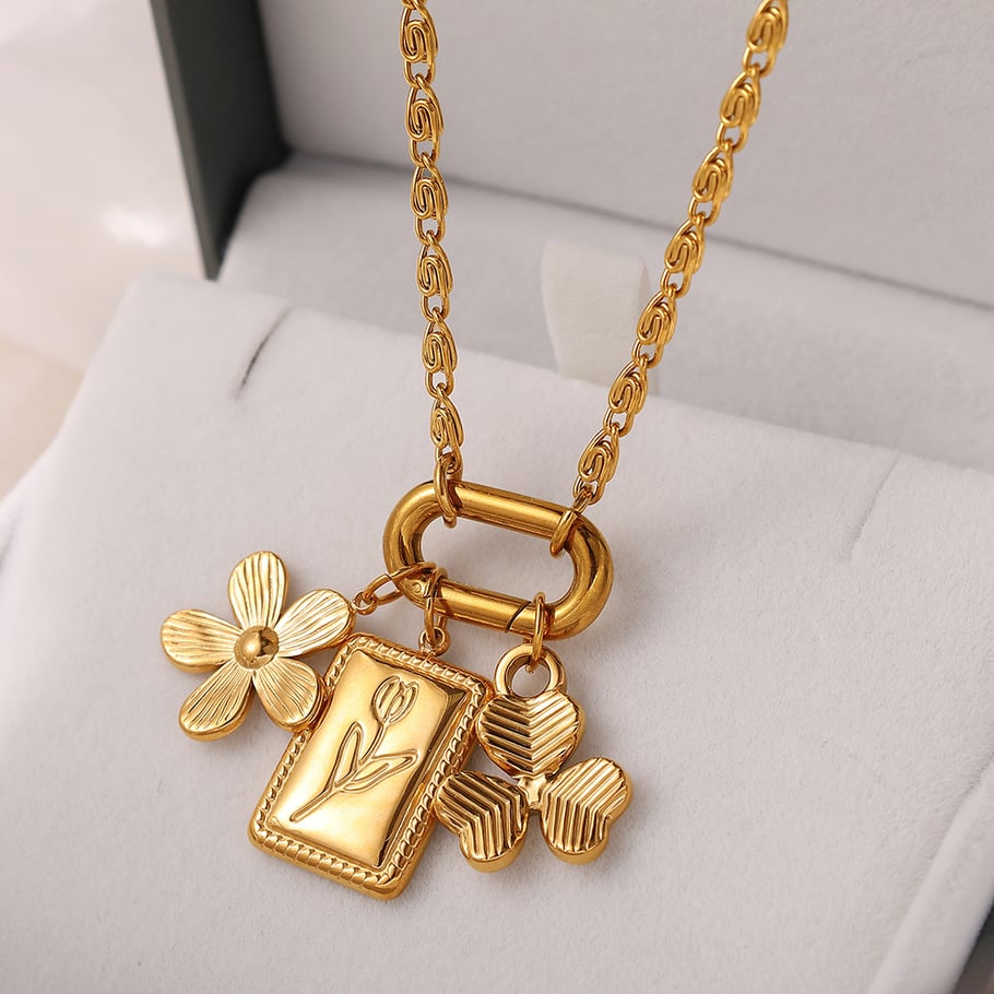 Cherry Stainless Steel Gold Color Pendants Picture3