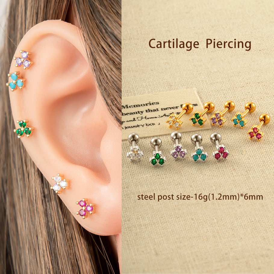 1 Pair Simple Series Simple Geometric Copper   Gold Color  Zircon Women's Piercings Earrings Picture4