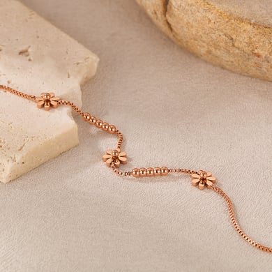 Bracelet chaîne en acier inoxydable pour femme, série Simple, motif fleur simple, 1 pièce h5 Image5