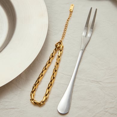 Classic Stainless Steel Gold Color Chain Bracelets h5 Picture6