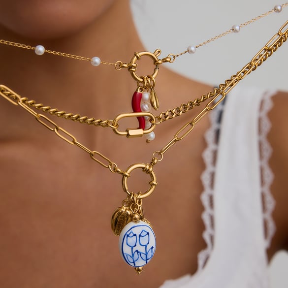 Einfache Kette Edelstahl Gold Farbe DIY Kette Halsketten