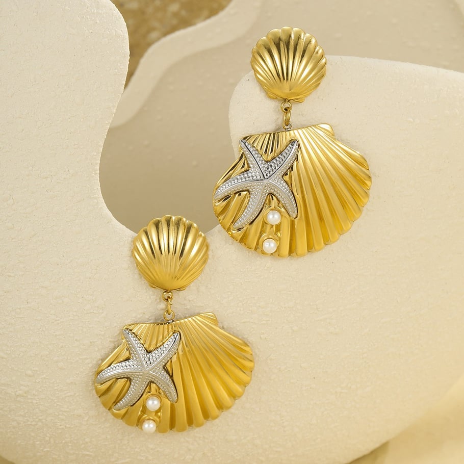 1 Pair Romantic Series Simple Turtle Stainless Steel Women's Drop Earrings h5Picture2