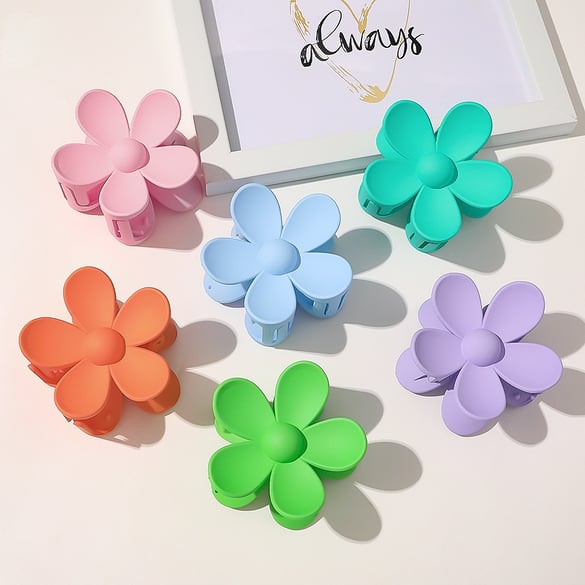 Fermagli per capelli da donna in acetato imitazione fiore quotidiano, serie semplice, 1 pezzo 2