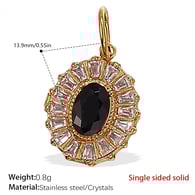 PJ495BKG Black crystal gold pendant Picture11
