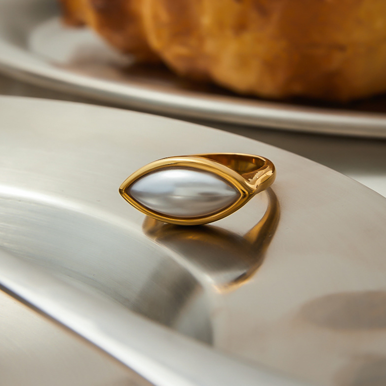 Stainless Steel Gold Color Statement Rings Picture2