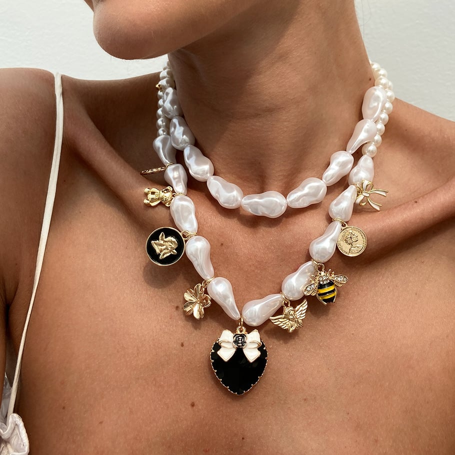 Retro Heart Alloy Layered Necklaces Picture3