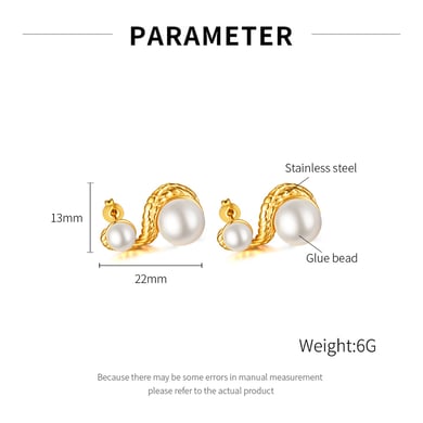 1 par de pendientes de botón geométricos diarios de acero inoxidable color dorado para mujer h5 Imagen2