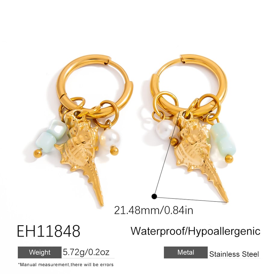 1 Paar einfache Serie Edelstahl Gold Farbe Damen Tropfen Ohrringe Bild2