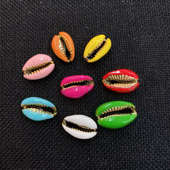 1 Piece Oil-spot Glazing Gold Color Conch Women's Pendants