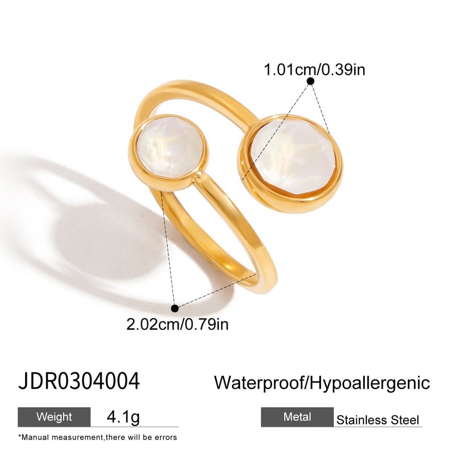 Simple Stainless Steel Gold Color Gemstone Rings h5Picture2