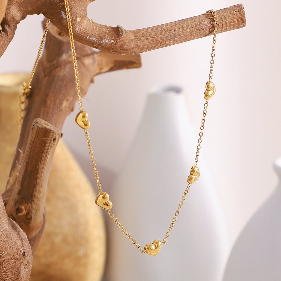 Simple Series Tägliche einfarbige Edelstahl-Kettenhalsketten für Damen Bild2