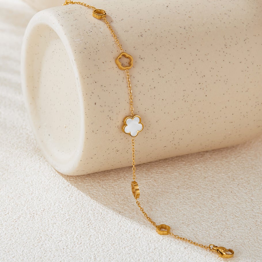 Tägliche Blume Edelstahl Gold Farbe Charm Armbänder Bild5
