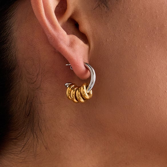 Pendientes colgantes clásicos de acero inoxidable con colores variados 2