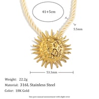 Collana con ciondolo a forma di sole intrecciato esagerato - Oro 