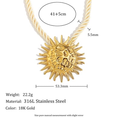 Collane con ciondolo da donna in acciaio inossidabile &quot;Vacance Sun&quot; h5 