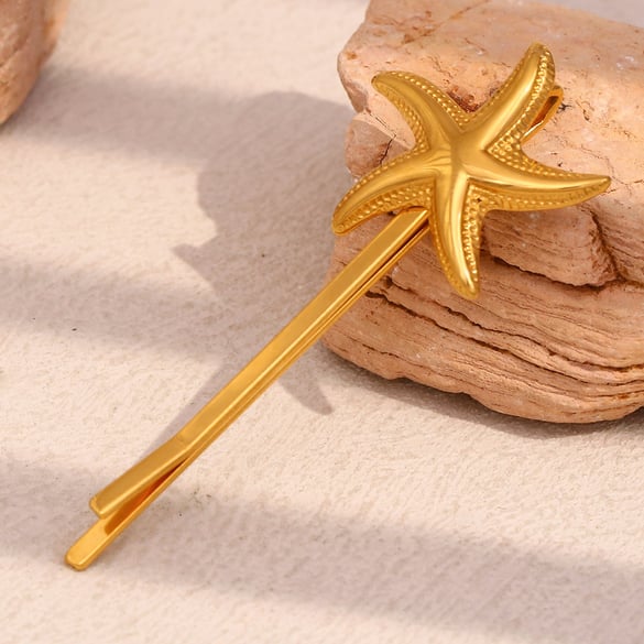 Fermagli per capelli in acciaio inossidabile color oro della serie Ocean Vintage da 1 pezzo 2