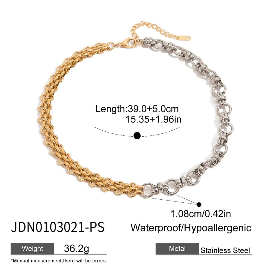 Classic Chain Stainless Steel Mixed Color Chain Necklaces 