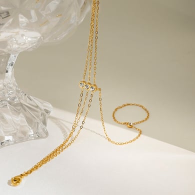 Braccialetti a catena in acciaio inossidabile color oro h5 Immagine2