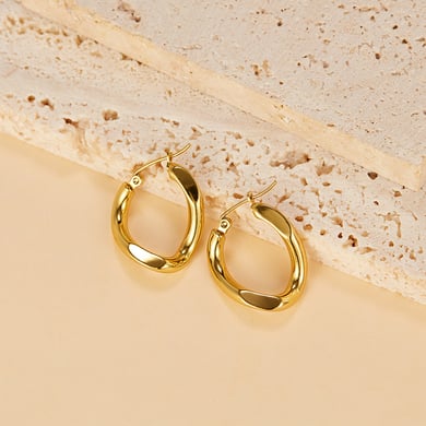 1 Paar einfache Serie süße geometrische Edelstahl Gold Farbe Damen Ohrstecker h5 Bild3