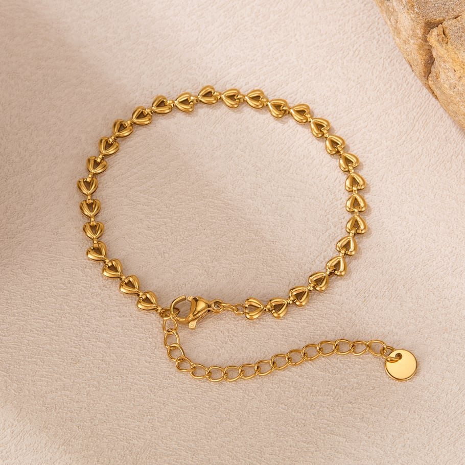 Bracelet chaîne géométrique en acier inoxydable doré pour femme, série simple, 1 pièce Image3