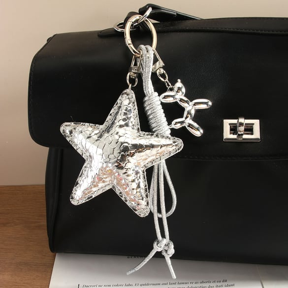 Charms para bolsos de mujer con estrella de cinco puntas de PU, clásicos, elegantes y versátiles