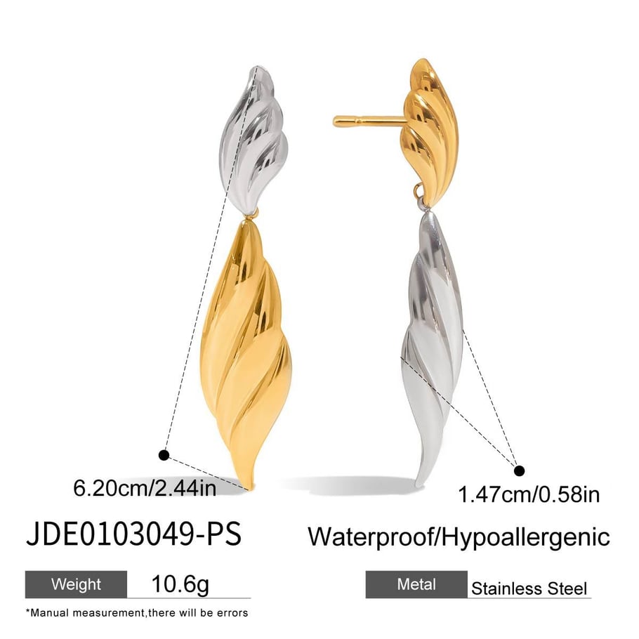 Stainless Steel Mixed Color Drop Earrings h5Picture2