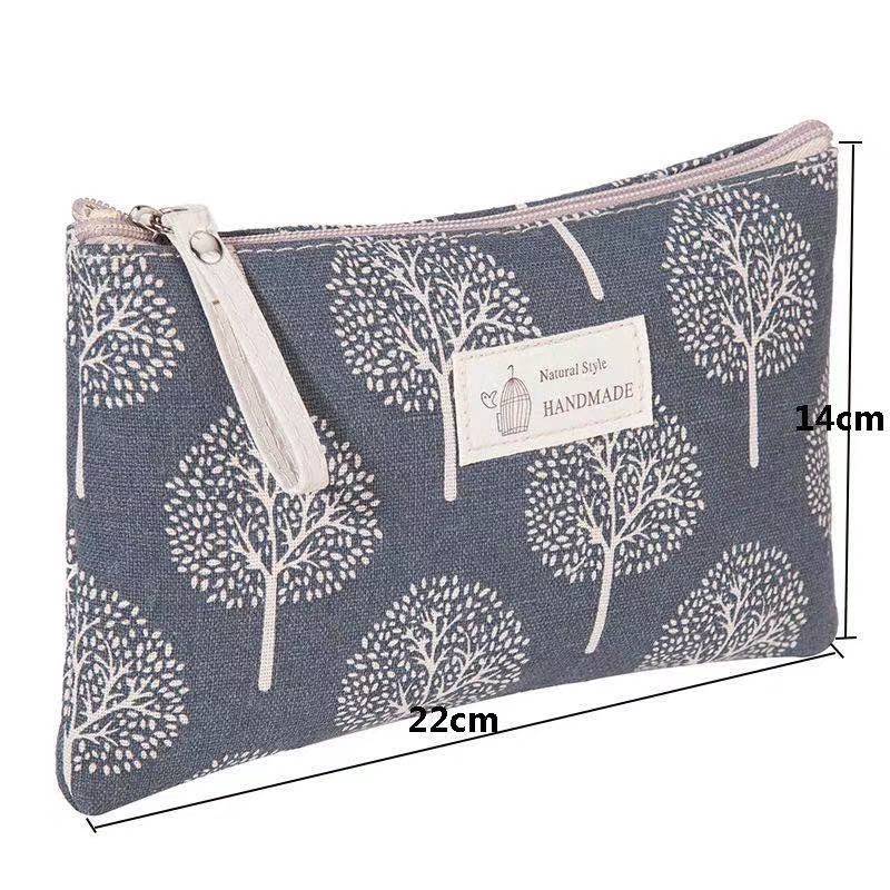 Trousse de maquillage en toile légère et simple pour femme 