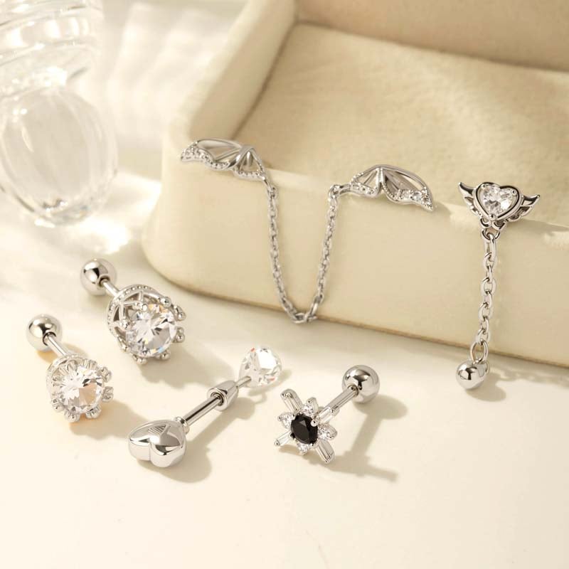 1 Paar Simple Series Simple Heart Kupfer Gold Farbe Zirkon Damen Piercings Ohrringe Bild7