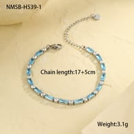 NMSB-H539-1 Bracelet en zircon bleu clair 