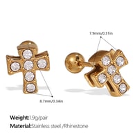 EH988WEG White Diamond Gold Stud Earrings 