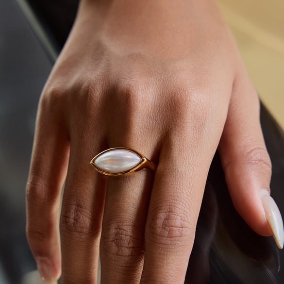Stainless Steel Gold Color Statement Rings 2
